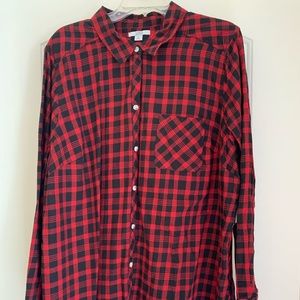 Button down plaid shirt